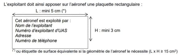 mise à disposition d'une étiquette sur l'aéronef