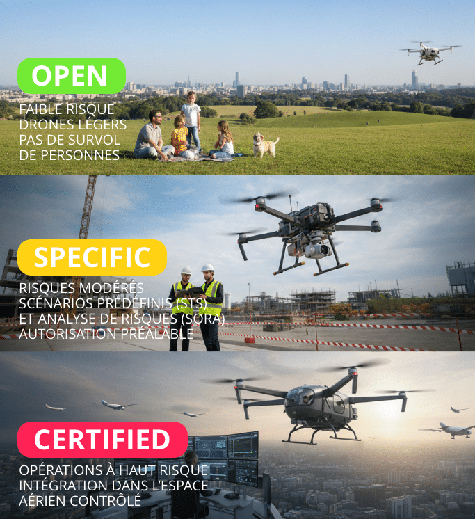 réglementation : catégories de vol de drone
